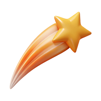 dramatic modern Shooting Star Streaking Across Sky Isolated genuine png