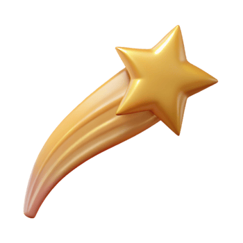 stunning traditional Shooting Star Streaking Across Sky Isolated high resolution png