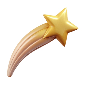 elegant minimalist Shooting Star Streaking Across Sky Isolated detailed png
