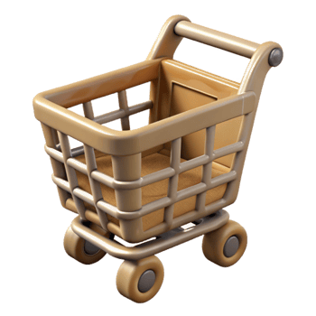elegant rustic Shopping Cart Side View Cutout authentic png