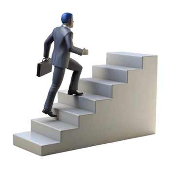 extraordinary traditional Silhouette of Businessman Climbing Stairs Transparent Background premium png
