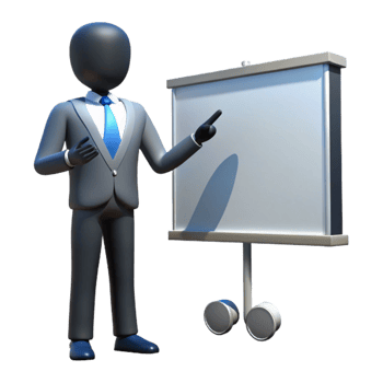 dramatic minimalist Silhouette of Businessman Giving Presentation Background Cutout detailed png