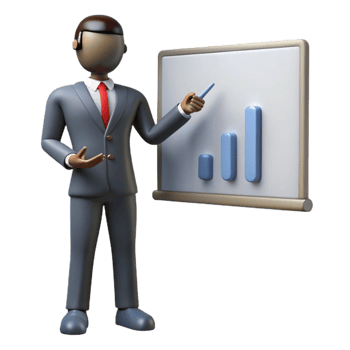 elegant modern Silhouette of Businessman Giving Presentation Background Cutout original png
