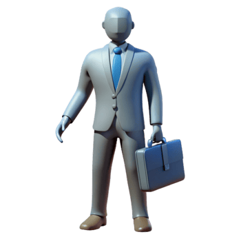 elegant rustic Silhouette of Businessman with Briefcase Transparent Background premium png