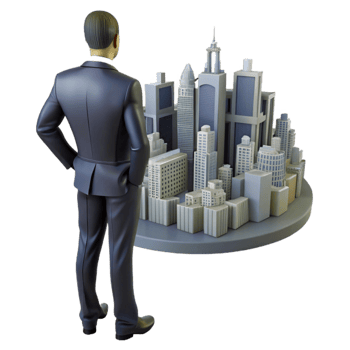 stunning traditional Silhouette of Businessman Looking at City Transparent Background authentic png