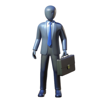 dramatic modern Silhouette of Businessman with Briefcase Transparent Background png