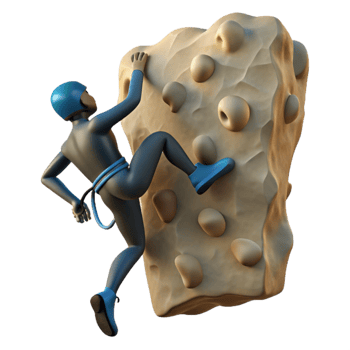 impressive abstract Silhouette of Climber on Rock Face Cutout original png