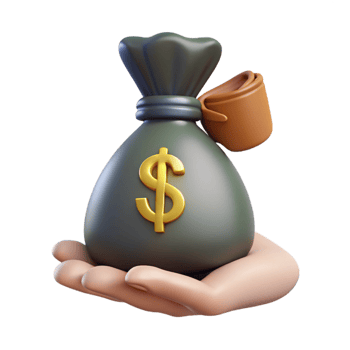 wonderful traditional Silhouette of Hand Holding Money Bag Transparent Background professional png