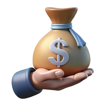 elegant abstract Silhouette of Hand Holding Money Bag Transparent Background high quality png