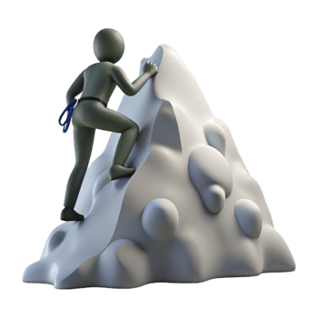 wonderful creative Silhouette of Person Climbing Mountain Achievement Symbol Transparent Background png