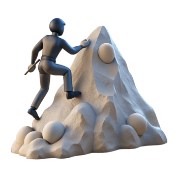 impressive vintage Silhouette of Person Climbing Mountain Achievement Symbol Transparent Background genuine png