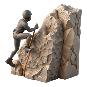 stunning classic Silhouette of Person Climbing Mountain Achievement Symbol Transparent Background high resolution png