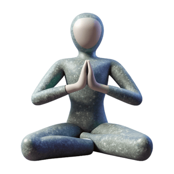 serene modern Silhouette of Person Doing Yoga Cutout Element professional png