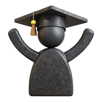 vibrant vintage Silhouette of Person Graduating Celebration Symbol Black Fill Transparent Background high resolution png