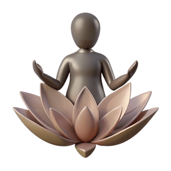 serene contemporary Silhouette of Person Holding a Flower Cutout Element authentic png