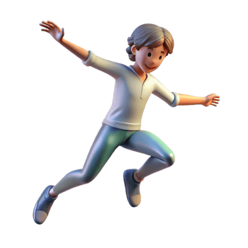 serene abstract Silhouette of Person Jumping Cutout Element original png