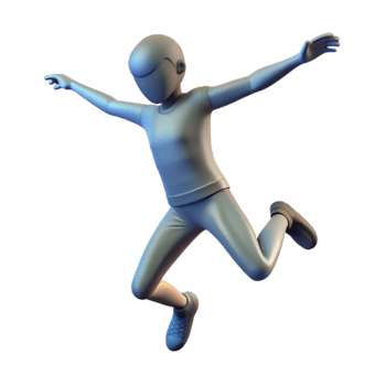elegant minimalist Silhouette of Person Jumping Cutout Element original png
