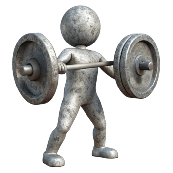 vibrant minimalist Silhouette of Person Lifting Weights Strength Symbol Transparent Background genuine png