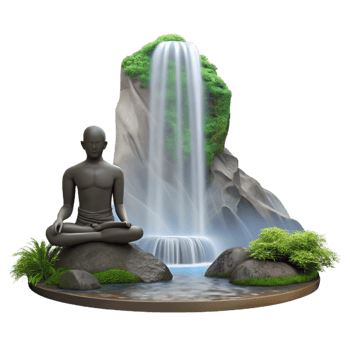 stunning creative Silhouette of Person Meditating Under a Tree Cutout Element genuine png
