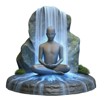 wonderful minimalist Silhouette of Person Meditating Under a Tree Cutout Element authentic png