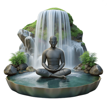 magnificent vintage Silhouette of Person Meditating Under a Tree Cutout Element genuine png