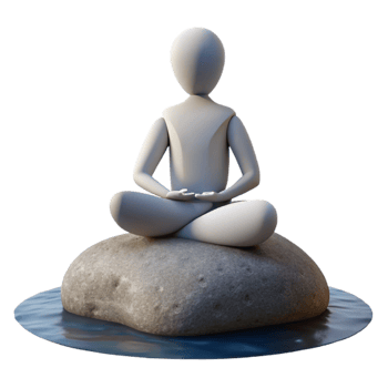 stunning minimalist Silhouette of Person Meditating Under a Tree Cutout Element png