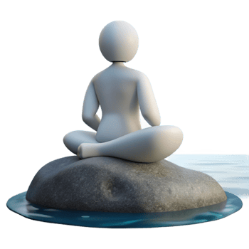dramatic vintage Silhouette of Person Meditating Under a Tree Cutout Element detailed png