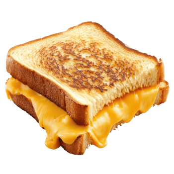 Golden Brown Grilled Cheese on transparent background. png
