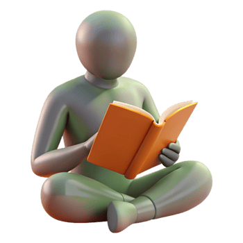 beautiful creative Silhouette of Person Reading Transparent Background professional png