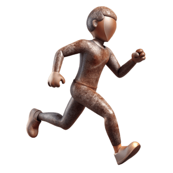 beautiful modern Silhouette of Person Running Cutout Element premium png