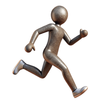 elegant vintage Silhouette of Person Running Cutout Element detailed png