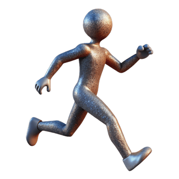 serene modern Silhouette of Person Running Cutout Element high resolution png