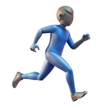 beautiful artistic Silhouette of Person Running Cutout Element exclusive png