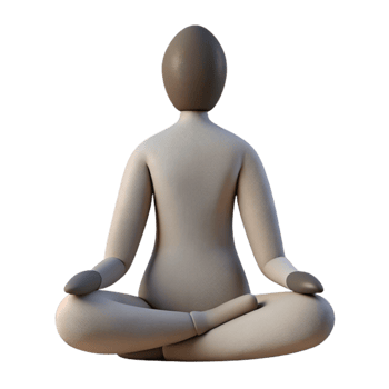 dramatic minimalist Silhouette of Person Sitting in Meditation Cutout original png
