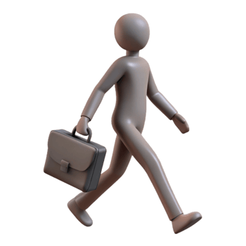 elegant abstract Silhouette of Person with Briefcase Walking Isolated Cutout original png
