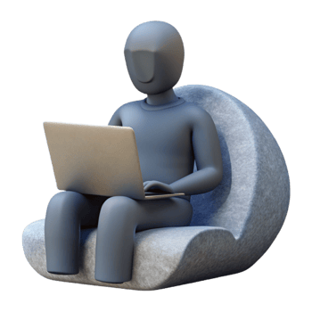 serene artistic Silhouette of Person Working on Laptop Cutout authentic png
