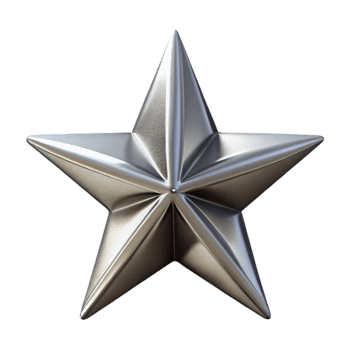 stunning abstract Silver Christmas Tree Topper Star Transparent Background Isolated original png