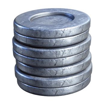 magnificent artistic Silver Coin Stack Side View Cutout high quality png