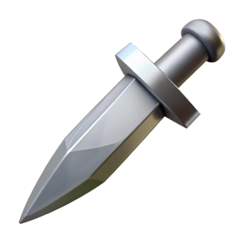 wonderful rustic Silver Dagger Angled View Cutout original png