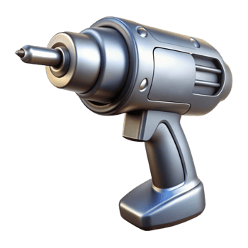 stunning traditional Silver Drill Front View Isolated premium png