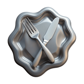 beautiful vintage Silver Fork and Knife Cutout Transparent Background authentic png