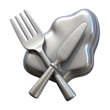 beautiful vintage Silver Fork and Knife Cutout Transparent Background high resolution png