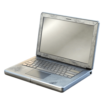 vibrant creative Silver Laptop with Blank Screen Isolated on Transparent Background professional png