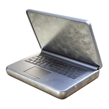 dramatic rustic Silver Laptop with Closed Lid Transparent Background professional png