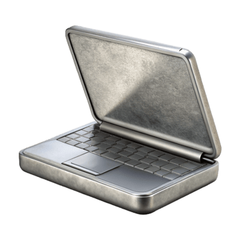 dramatic rustic Silver Laptop with Closed Lid Transparent Background genuine png