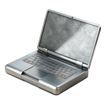 wonderful abstract Silver Laptop with Closed Lid Transparent Background detailed png