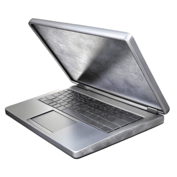 impressive contemporary Silver Laptop with Open Screen Isolated Element authentic png