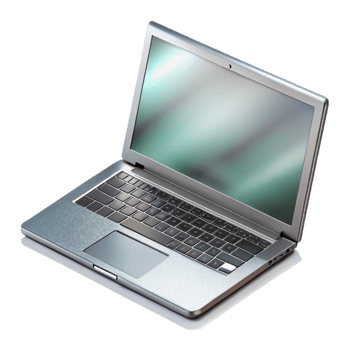 extraordinary modern Silver Laptop with Open Screen Isolated Element png