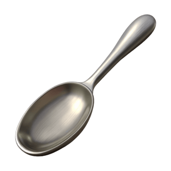 extraordinary minimalist Silver Metal Spoon Isolated on Transparent Background detailed png