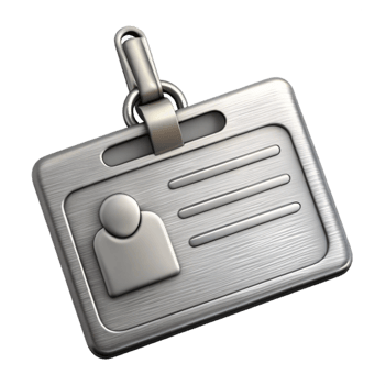 wonderful modern Silver Name Tag Badge Cutout with Clip professional png